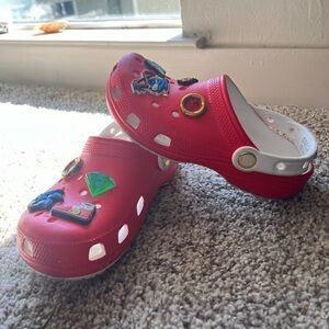 gently used junior kids size 2 Sonic the Hedgehog Crocs